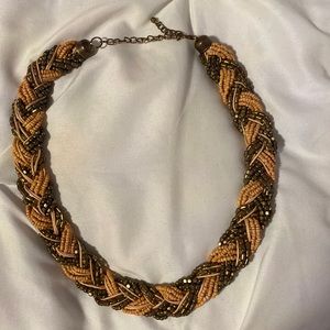 *FINAL CHANCE* Peach & gold braided necklace